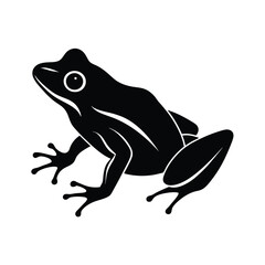 Frog Silhouette Vector Art Illustration and Minimalist Frog Black Color Design