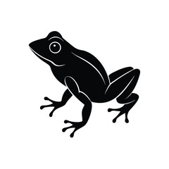 Frog Silhouette Vector Art Illustration and Minimalist Frog Black Color Design