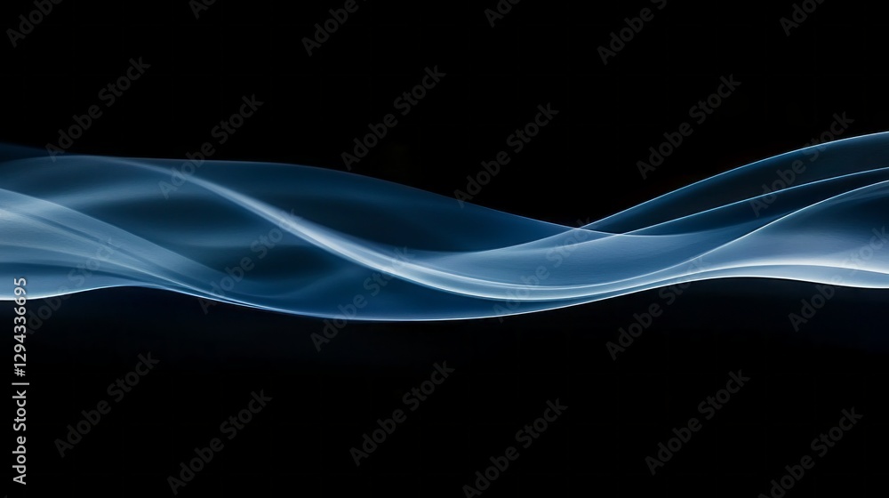 Poster soft, flowing waves of light dance gracefully across a dark backdrop, creating an enchanting display