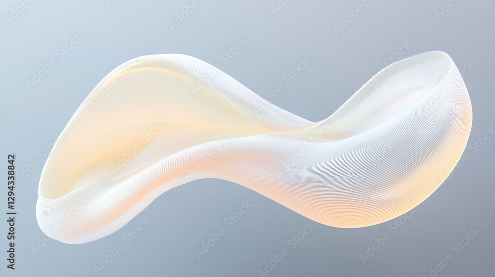 Poster abstract swirling shape with gradient color on minimalist background