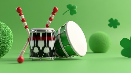 St. Patrick's day celebration with drumming music festive environment cheerful viewpoint