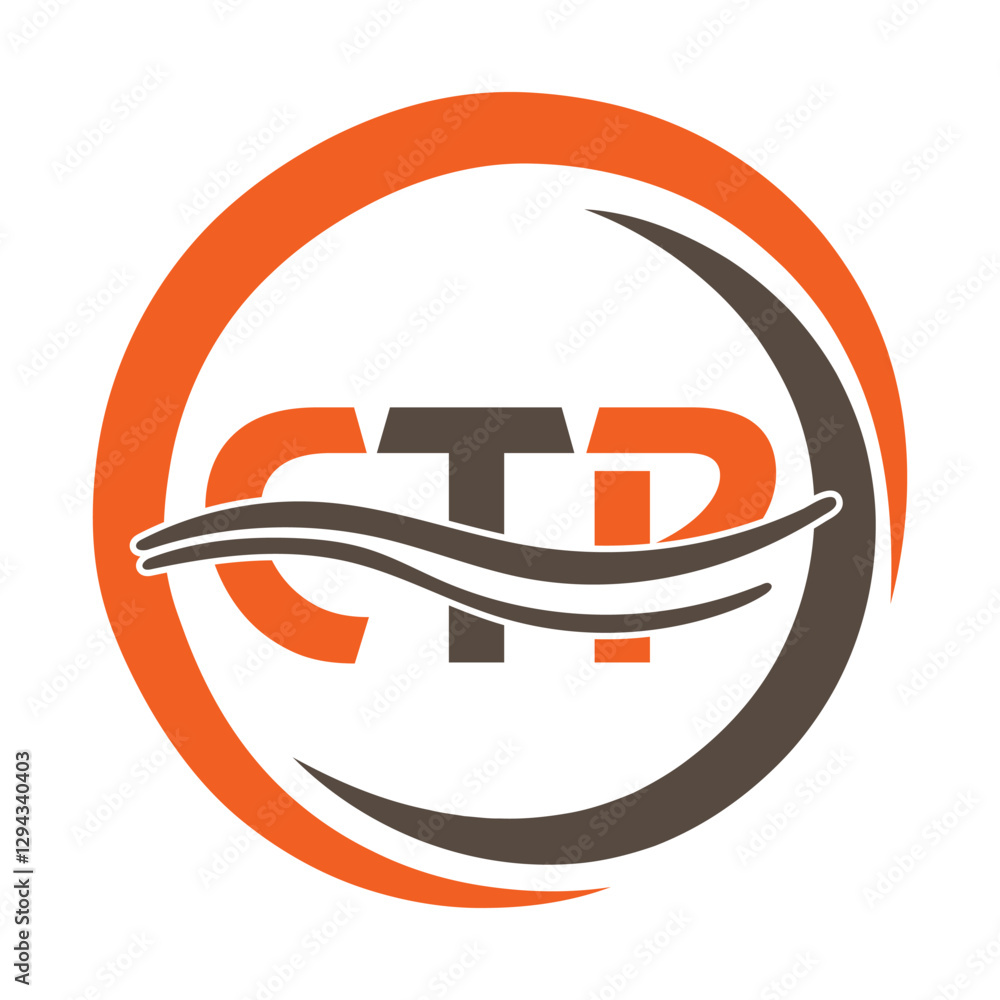Fototapete ctp letter simple logo image, ctp unique apparel and branding design print