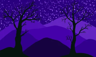 Gordijnen Las nocą © Hanna
