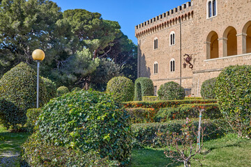 Naklejka premium Historic Castle Exterior with Stone Wall