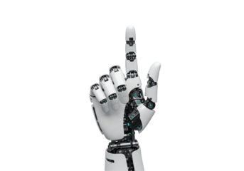 Isolated Robotic Hand Pointing Up