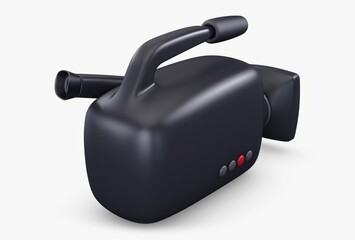 Fototapeta premium Illustration 3D Cartoon Cinema Camera with Simple Toy Design for Video Filming