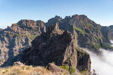Mountain range on the island of Madeira.