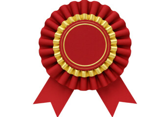 Isolated Classic Red Award Ribbon with Ruffled Edge
