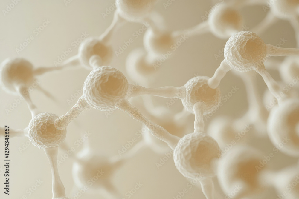 Leinwandbilder Microscopic image showing interconnected nodes resembling a complex network or neural system.