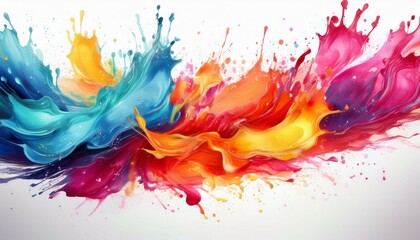 Fototapeta premium water color paint splashes isolated on white background
