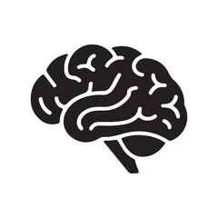 Human brain icon . Thinking, mind refresh, brain health, Simple brain symbol in side view. Mind sign solid and outline style, creative vector illustration