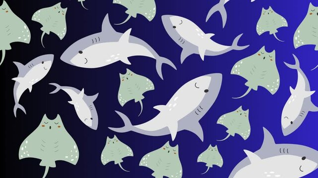 seamless pattern with fishes