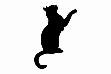 cat silhouette set, cat vector icon set, cat Vector illustration, Isolated on White Background