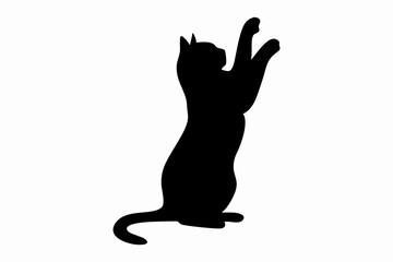 cat silhouette set, cat vector icon set, cat Vector illustration, Isolated on White Background