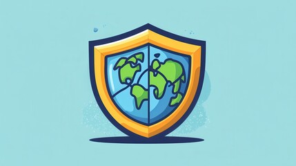 Economic safeguards icon with a globe and financial shield symbolizing national economic defense