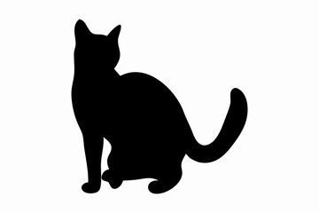 cat silhouette set, cat vector icon set, cat Vector illustration, Isolated on White Background