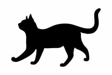 cat silhouette set, cat vector icon set, cat Vector illustration, Isolated on White Background