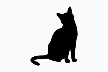 cat silhouette set, cat vector icon set, cat Vector illustration, Isolated on White Background