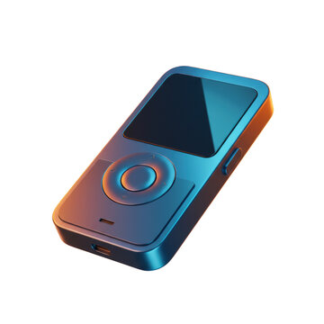 Isolated Retro Style MP3 Player with Buttons