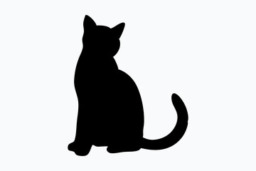 cat silhouette set, cat vector icon set, cat Vector illustration, Isolated on White Background