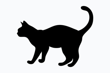 cat silhouette set, cat vector icon set, cat Vector illustration, Isolated on White Background
