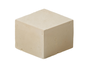 isometric 3d square earth block with rough porous texture, compressed soil brick, natural building material, sustainable construction element, on isolated background
