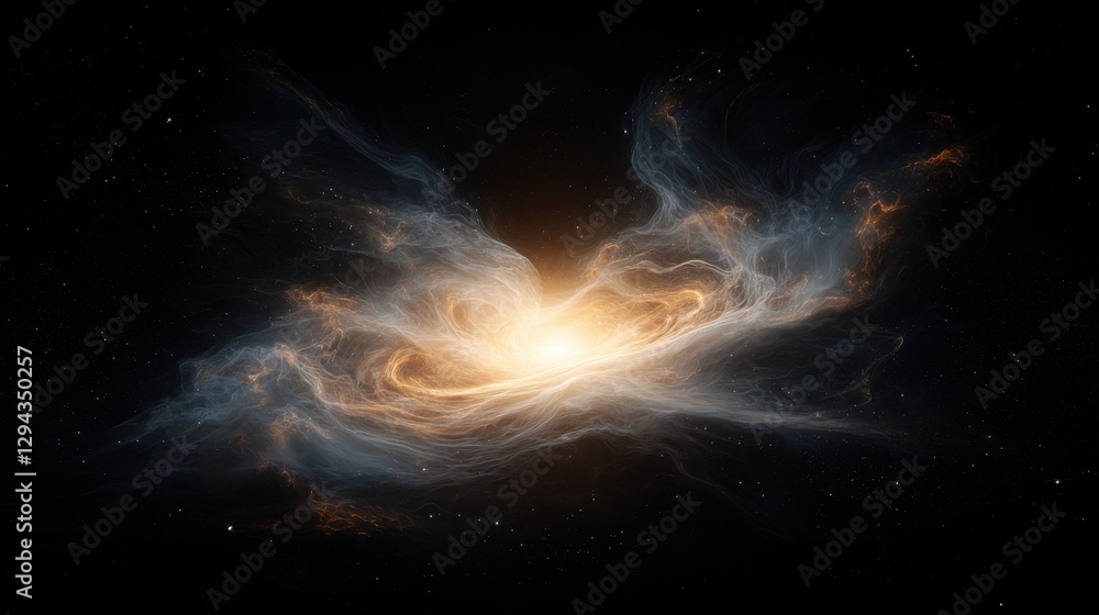 Poster cosmic explosion of light in the universe celestial event digital artwork dark space wide view astro