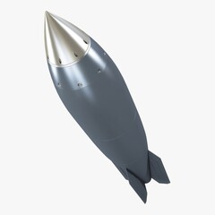Illustration 3D Generic Military Rocket with Nuclear and Aerial Bomb Design
