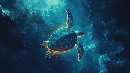Celestial Sea Turtle: A cosmic underwater journey