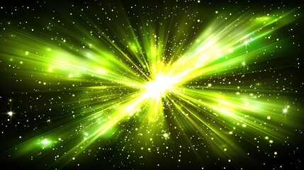 Obraz premium A glowing green light pulse, cutting through a dark background, symbolizing power, innovation, and energy in a futuristic world. 