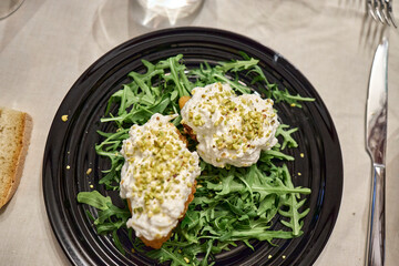 Fried Zucchini Flowers with Stracciatella and Pistachios
