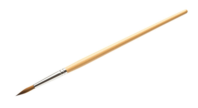 Isolated Single Round Paint Brush, Fine Detail Work