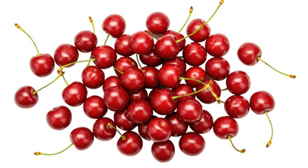 Isolated Ripe Red Cherry Mound, Sweet Summer Treat