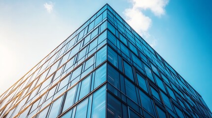 Obraz premium Modern office building exterior with glass facade