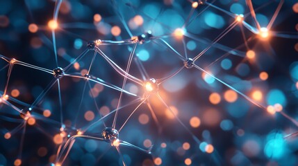 Obraz premium Neural network visualization with interconnected nodes