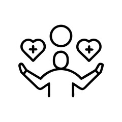 Life priorities and well-being, line icon