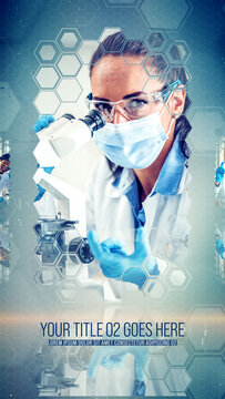 Science Images Carousel Slideshow Widget. Vertical Stories Opener for Social Media.