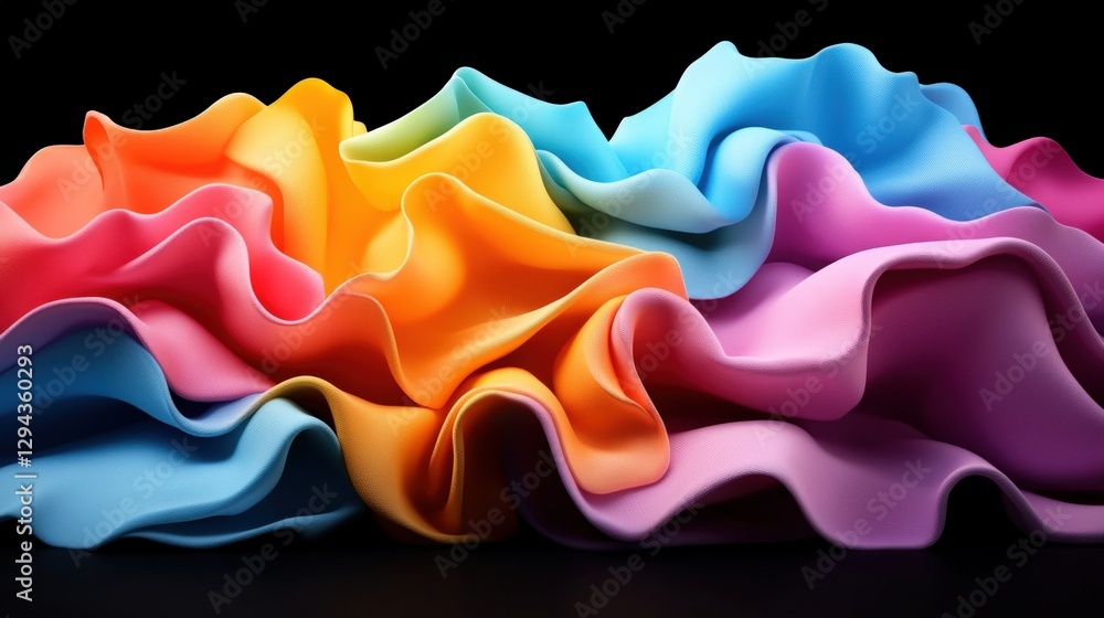 Poster group of colorful paper sheets with abstract background and studio lighting in high fidelity image