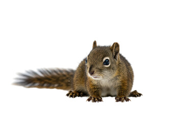 Fototapeta premium Isolated Alert Squirrel Resting - Wildlife Observation