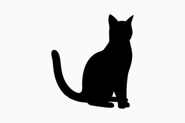 Cat vector icon, cat silhouette, cat Vector illustration, Isolated on White Background