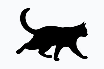 Cat vector icon, cat silhouette, cat Vector illustration, Isolated on White Background