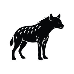 Hyena Silhouette Vector Art and Minimalist Black Hyena Illustration Design