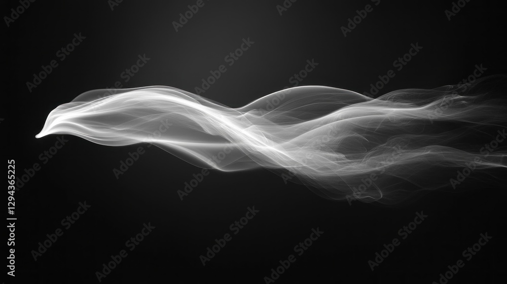 Aufkleber delicate tendrils of white smoke flow elegantly across a dark canvas, creating a mesmerizing visual 
