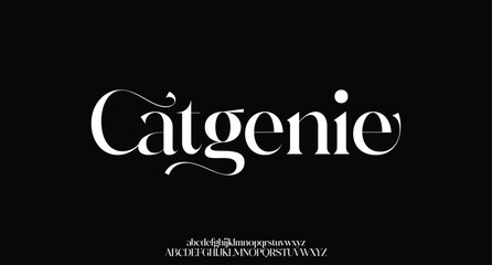 Catgnie, elegant modern alphabet letters font logo. logo alphabet. Minimal modern urban fonts for logo, brand etc. Typography typeface uppercase lowercase and number. vector illustration
