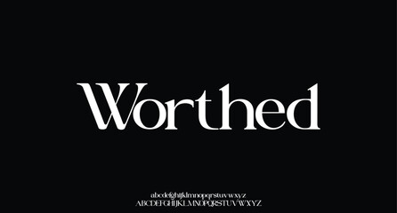 Worthed, elegant modern alphabet letters font logo. logo alphabet. Minimal modern urban fonts for logo, brand etc. Typography typeface uppercase lowercase and number. vector illustration
