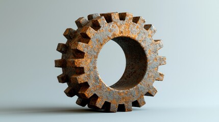 Rusty gear, studio, simple, industrial, design