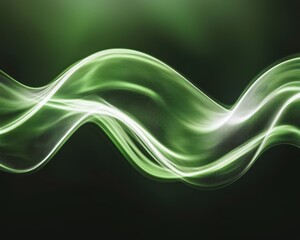 Obraz premium A vibrant abstract design with swirls of deep green and lime, evoking the energy of nature in motion, perfect for web backgrounds or creative projects. 