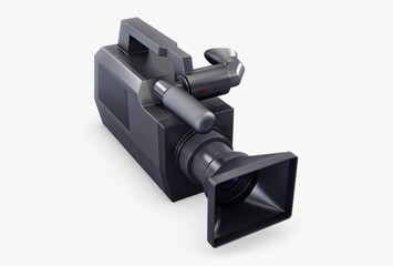 Illustration 3D Simple Video Camera with Portable and Digital Design