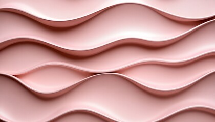 Obraz premium Soft Blush, Delicate 3D Low Profile Style, Gentle Wave Texture Pattern Background, Minimalist Design