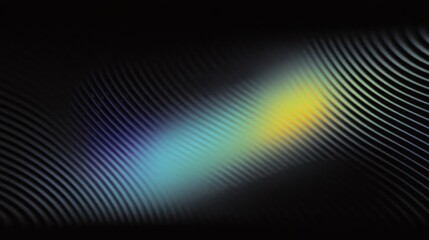 Abstract blurred lines with a spectrum of blue, green, and yellow, creating depth and rhythm